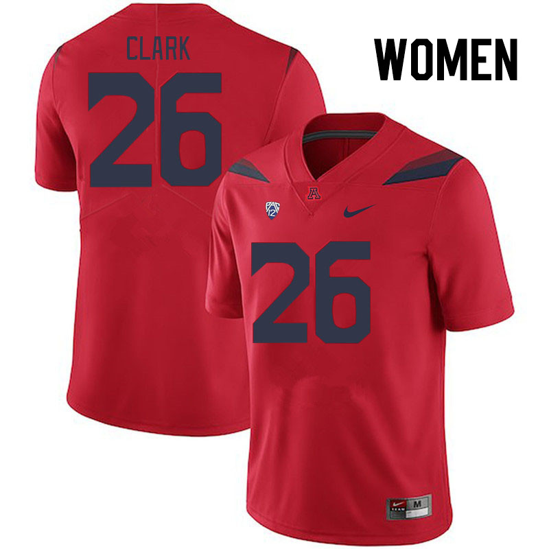 Women #26 Jaden Clark Arizona Wildcats College Football Jerseys Stitched Sale-Red